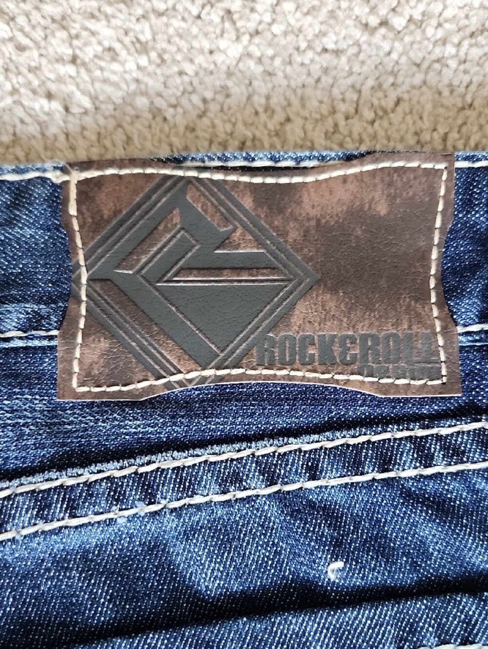 Rock & Roll Cowboy Men's Double Barrel Relaxed Bootcut Jeans Dark Wash - Picture 12 of 15